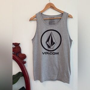 NWOT Mens Volcom Heather Gray Tank with Black Logo Size S